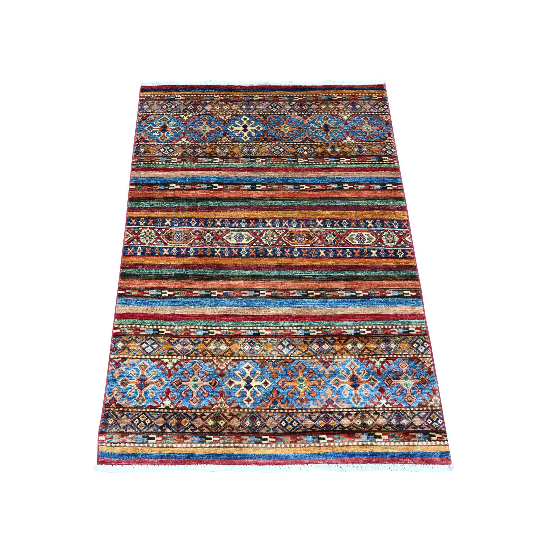 Auburn Red, Afghan Super Kazak with Khorjin Design, Hand Knotted, Pure Wool, Vegetable Dyes, Sample, Mat, Oriental Rug